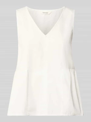 Bluzka bez rękawów z czystej bawełny, krój regular fit, model 'BLAIR' Selected Femme