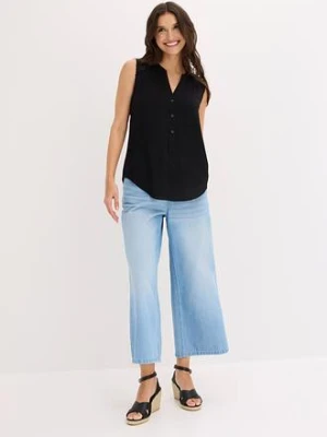 Bluzka bez rękawów z czystej wiskozy bonprix