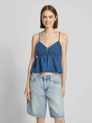 Bluzka bez rękawów z denimu z czystej bawełny Tommy Jeans