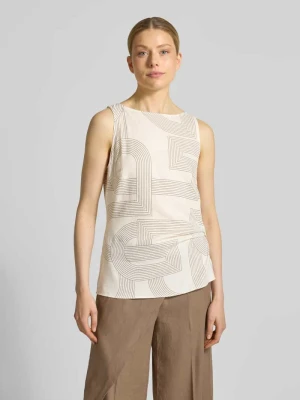 Bluzka bez rękawów z mieszanki lnu i lyocellu z bocznym marszczeniem comma