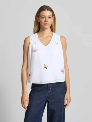 Bluzka bez rękawów z przeszyciami Marc Cain