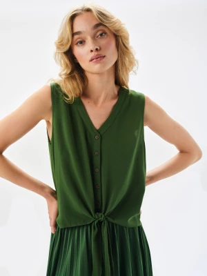 Bluzka bez rękawów z wiązaniem u dołu Top Secret