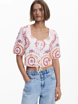 Bluzka boho z nadrukiem z kokardkami Desigual