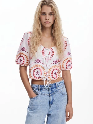 Bluzka boho z nadrukiem z kokardkami Desigual
