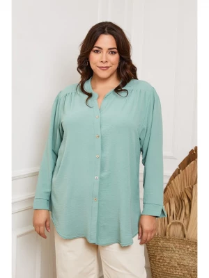 Plus Size Company Bluzka "British" w kolorze turkusowym rozmiar: 40