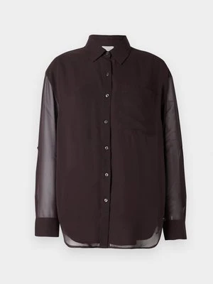 Bluzka Calvin Klein ciemnobrązowy
