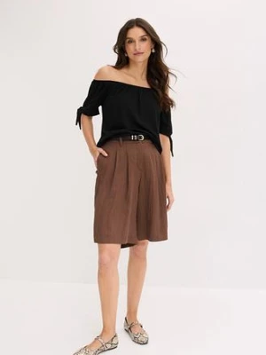 Bluzka Carmen z ozdobnym wiązaniem bonprix