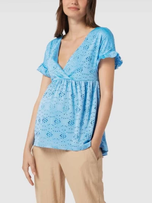 Bluzka ciążowa z kwiatowym haftem angielskim Mamalicious