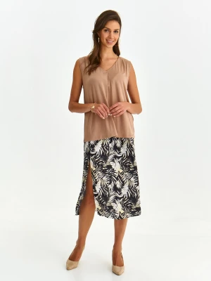 Bluzka damska bluzka bez rękawów beżowa - SBW0664BE luźna, bez rękawów - TOP SECRET - Odzieżowy sklep internetowy TOP SECRET