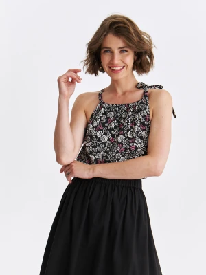 Bluzka damska bluzka bez rękawów biała - SBW0729BI o luźnym kroju, bez rękawów, na ramiączkach - TOP SECRET - Odzieżowy sklep internetowy TOP SECRET