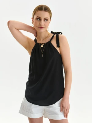 Bluzka damska bluzka bez rękawów czarna - SBW0634CA o luźnym kroju - TOP SECRET - Odzieżowy sklep internetowy TOP SECRET