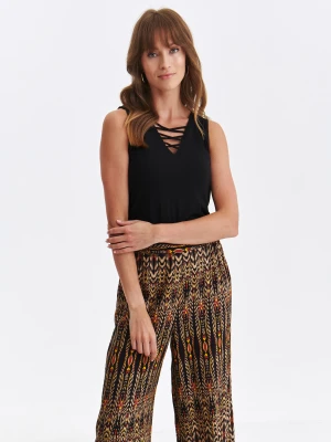 Bluzka damska bluzka bez rękawów czarna - SBW0724CA luźna, bez rękawów - TOP SECRET - Odzieżowy sklep internetowy TOP SECRET