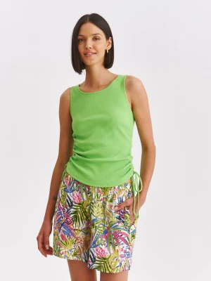 Bluzka damska bluzka bez rękawów zielona - SBW0706ZI bez rękawów, dopasowana - TOP SECRET - Odzieżowy sklep internetowy TOP SECRET