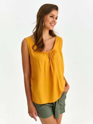 Bluzka damska bluzka bez rękawów żółta - SBW0672ZO - TOP SECRET - Odzieżowy sklep internetowy TOP SECRET