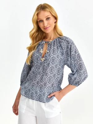 Bluzka damska bluzka długi rękaw biała - SBD1451BI o luźnym kroju, reglan - TOP SECRET - Odzieżowy sklep internetowy TOP SECRET