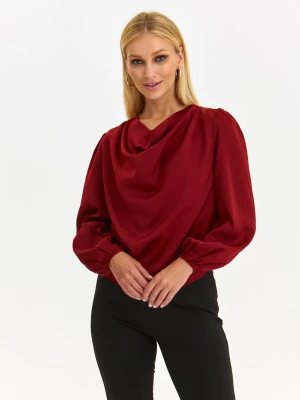 Bluzka damska bluzka długi rękaw bordowa - SBD1495BO o luźnym kroju, z długim rękawem - TOP SECRET - Odzieżowy sklep internetowy TOP SECRET