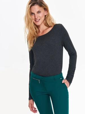 Bluzka damska bluzka długi rękaw ciemnoszara - SBD0976ST z długim rękawem - TOP SECRET - Odzieżowy sklep internetowy TOP SECRET