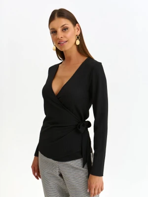 Bluzka damska bluzka długi rękaw czarna - SBD1470CA luźna, z długim rękawem - TOP SECRET - Odzieżowy sklep internetowy TOP SECRET