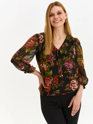 Bluzka damska bluzka długi rękaw czarna - SBD1490CA o luźnym kroju, z długim rękawem - TOP SECRET - Odzieżowy sklep internetowy TOP SECRET