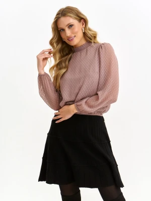 Bluzka damska bluzka długi rękaw jasny róż - SBD1475JR o luźnym kroju, z długim rękawem - TOP SECRET - Odzieżowy sklep internetowy TOP SECRET