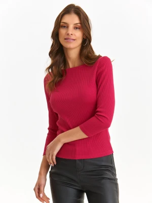 Bluzka damska bluzka długi rękaw różowa, jasny róż - SBD1512RO dopasowana, z długim rękawem - TOP SECRET - Odzieżowy sklep internetowy TOP SECRET