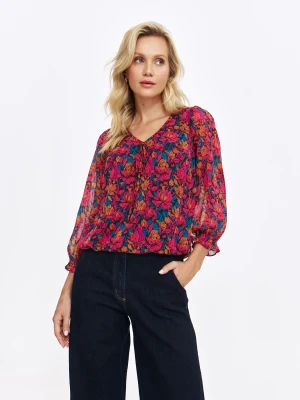 Bluzka damska bluzka długi rękaw różowa - SBD1566RO o luźnym kroju, z długim rękawem - TOP SECRET - Odzieżowy sklep internetowy TOP SECRET