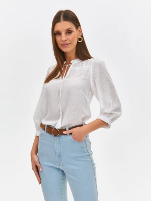 Bluzka damska bluzka krótki rękaw antilope - SBK2941BI - TOP SECRET - Odzieżowy sklep internetowy TOP SECRET Biały