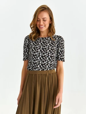 Bluzka damska bluzka krótki rękaw czarna - SBK2914CA luźna, z krótkim rękawem - TOP SECRET - Odzieżowy sklep internetowy TOP SECRET