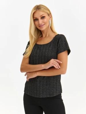 Bluzka damska bluzka krótki rękaw czarna - SBK2919CA - TOP SECRET - Odzieżowy sklep internetowy TOP SECRET
