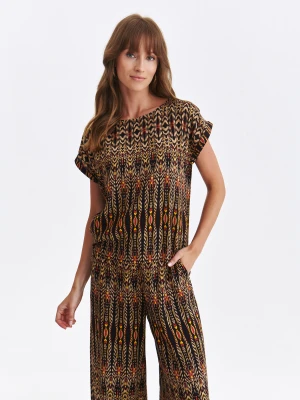 Bluzka damska bluzka krótki rękaw czarna - SBK2985CA o luźnym kroju - TOP SECRET - Odzieżowy sklep internetowy TOP SECRET