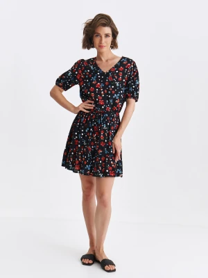 Bluzka damska bluzka krótki rękaw niebieska - SBK2883NI - TOP SECRET - Odzieżowy sklep internetowy TOP SECRET