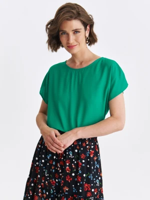 Bluzka damska bluzka krótki rękaw zielona - SBK2987ZI z rękawem kimono - TOP SECRET - Odzieżowy sklep internetowy TOP SECRET