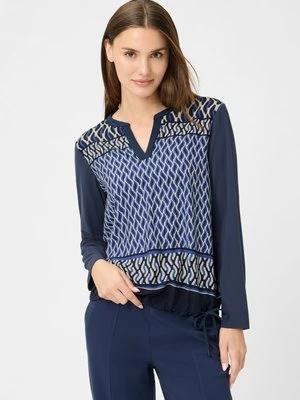 Bluzka damska Clara z łączonych materiałów z geometrycznym wzorem – New Passion Olsen