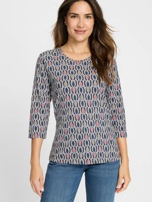 Bluzka damska Edda z geometrycznym wzorem – Vintage Romance Olsen
