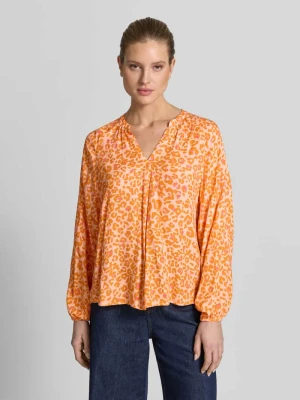 Bluzka damska w całościowym wzorze z dekoltem w serek Emily Van den Bergh