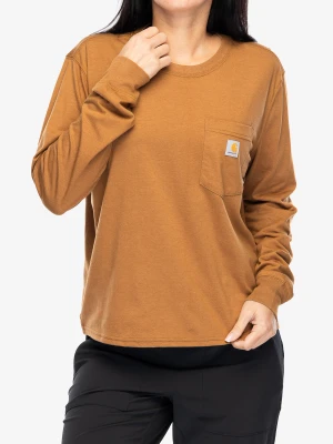 Bluzka damska z długim rękawem Cartartt Lightweight L/S Pocket T-Shirt - carhartt brown