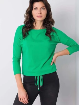 Bluzka damska z rękawem 3/4 - zielona BASIC FEEL GOOD