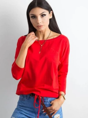 Bluzka damska z wiązaniem - czerwona BASIC FEEL GOOD