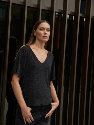 Bluzka do noszenia na dwa sposoby czarna Moodo