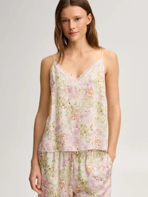 Bluzka domowa Camisole w kolorze kremowym / różowym w kwiaty JOOP!