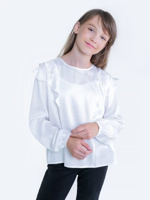 Bluzka dziewczęca z falbankami biała Safie 100 BIG STAR