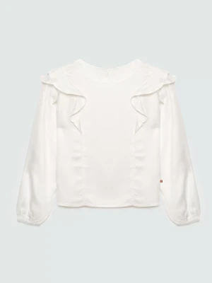 Bluzka dziewczęca z falbankami biała Safie 100 BIG STAR