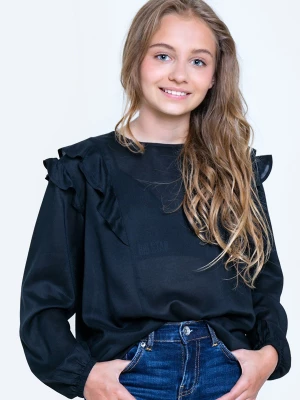Bluzka dziewczęca z falbankami czarna Safie 906 BIG STAR