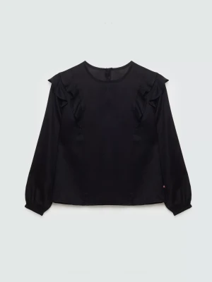 Bluzka dziewczęca z falbankami czarna Safie 906 BIG STAR