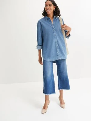 Bluzka dżinsowa oversize ze stretchem bonprix