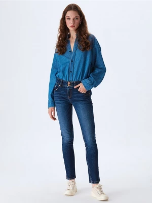 LTB Bluzka dżinsowa "Rissey" w kolorze niebieskim rozmiar: L