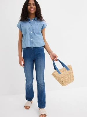 Bluzka dżinsowa z miękko układającej się bawełny bonprix