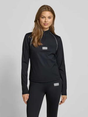 Bluzka funkcyjna ze stójką i logo EA7 Emporio Armani