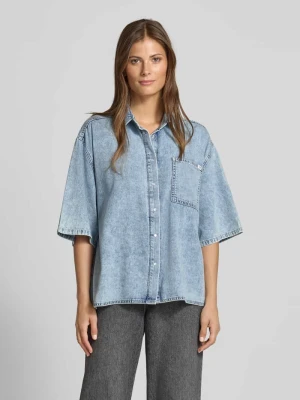 Bluzka jeansowa o kroju oversized z dodatkiem lyocellu i rękawem o dł. 1/2 model ‘Ella’ mustang