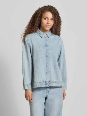 Bluzka jeansowa o kroju regular fit z czystej bawełny model 'GEGGO' Pieces
